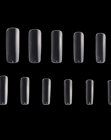 Гелевые типсы «Квадрат» для наращивания ногтей, 240 шт/уп., 12 размеров