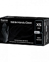 Нитриловые перчатки неопудренные, текстурированные, нестерильные «Nitrile Hands Clean», черные, 100 шт., XS
