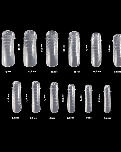 Верхние пластиковые формы для наращивания ногтей, 120 шт/уп., cредний изгиб