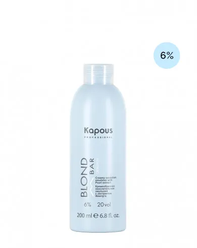 Кремообразная окислительная эмульсия «Blond Cremoxon» с экстрактом Жемчуга Kapous серии “Blond Bar” 6%, 200 мл 