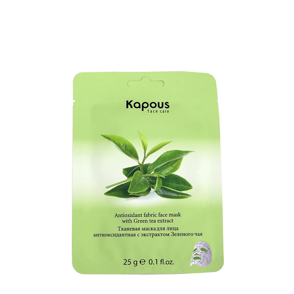Тканевая маска для лица антиоксидантная с экстрактом Зеленого чая, 25 г 